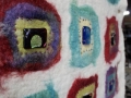 Wet Felted Tapestry with Handmade Glass by Kat Oliver